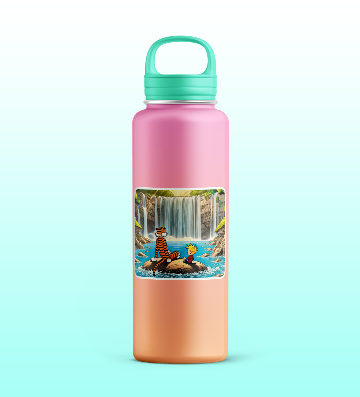 Waterfall Sticker: Calvin & Hobbes Chillin' Flow Waterproof Cartoon Sticker
