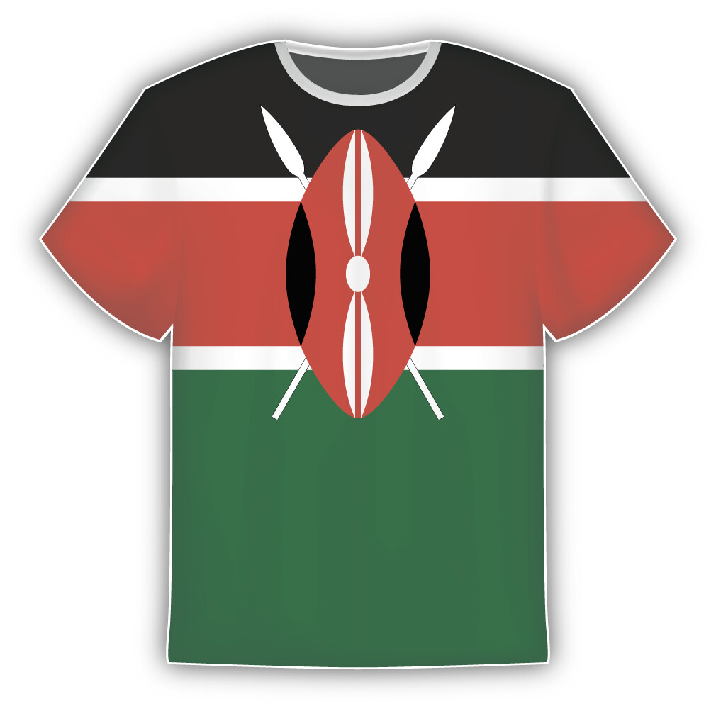 Kenya Flag Sticker In The Form Of T Shirt Vinyl Sticker Decal