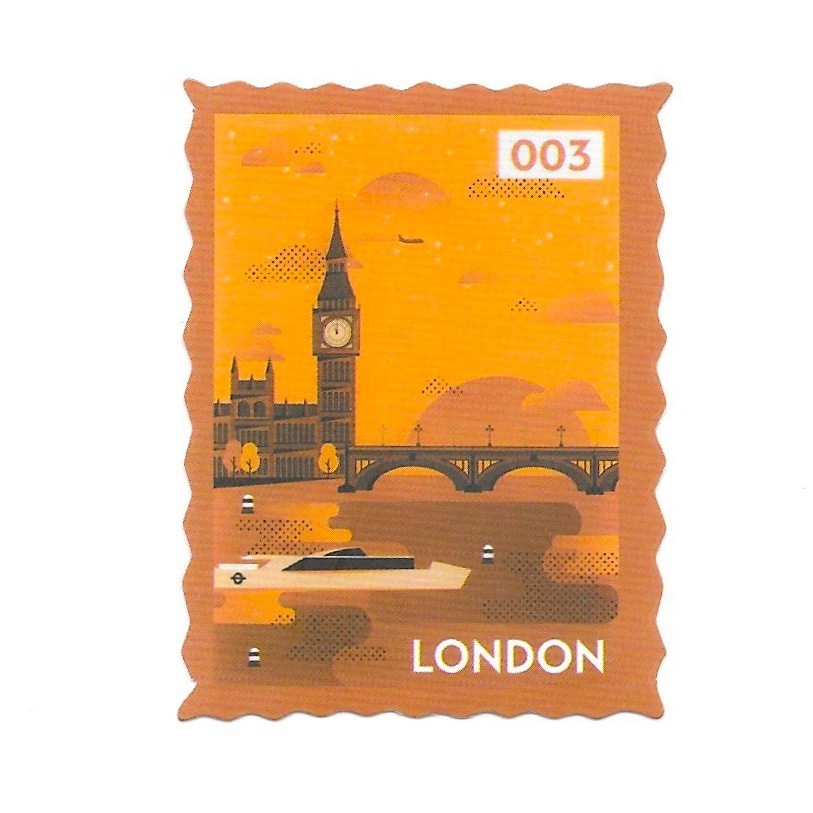 London Big Ben Clock Tower Stamp Vinyl Sticker Die Cut Scrapbooking Journal