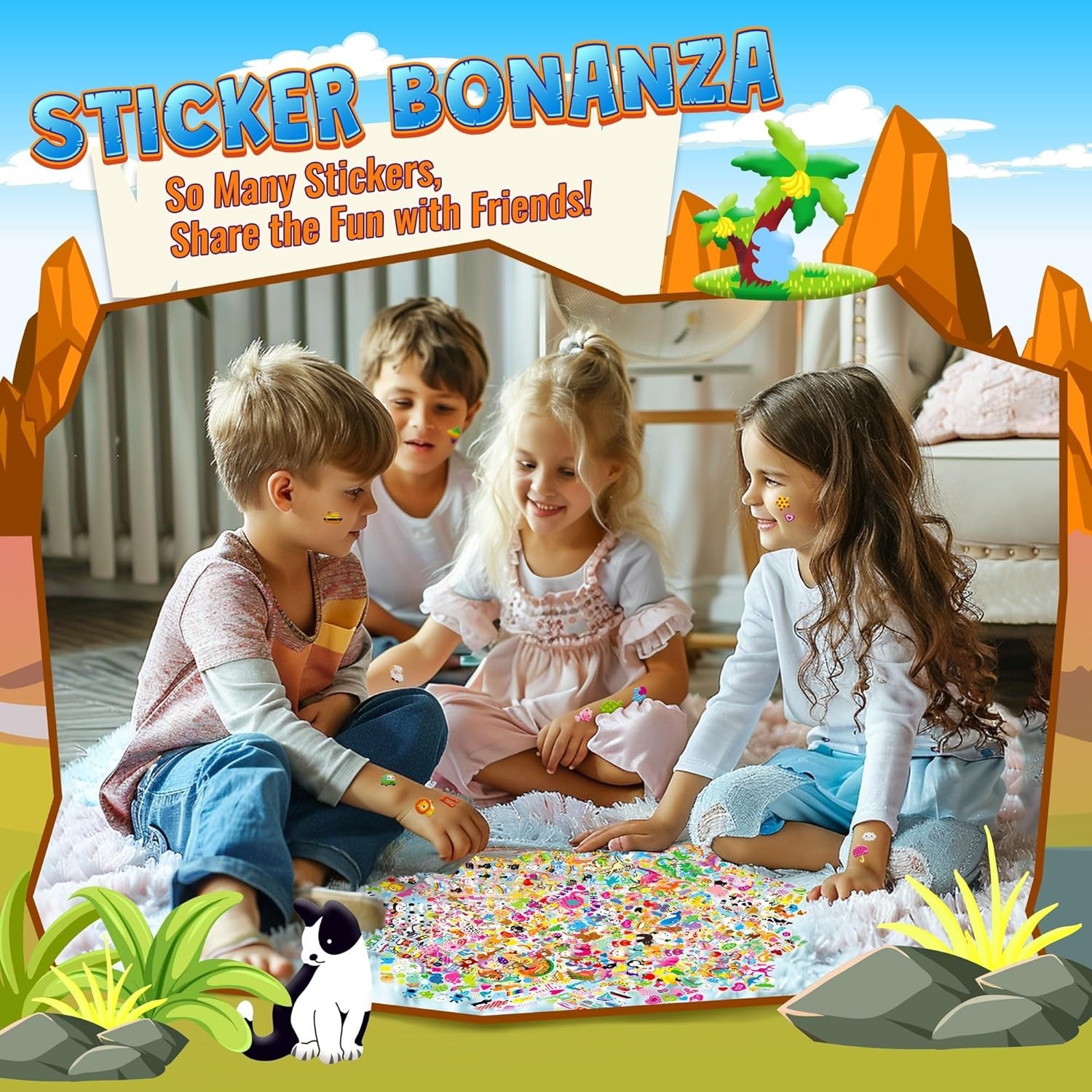 3200+ Kids 3D Puffy Stickers | 64 Sheets Cute Animal Reward Stickers