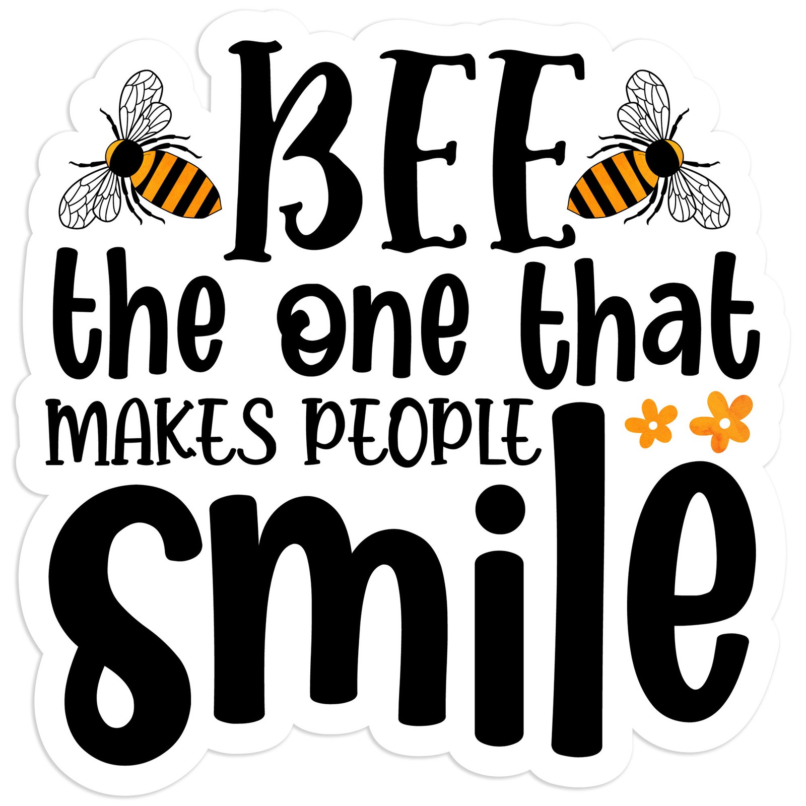 Makes People Smile Bee – Vinyl Decal Sticker – Car Window Laptop – #626