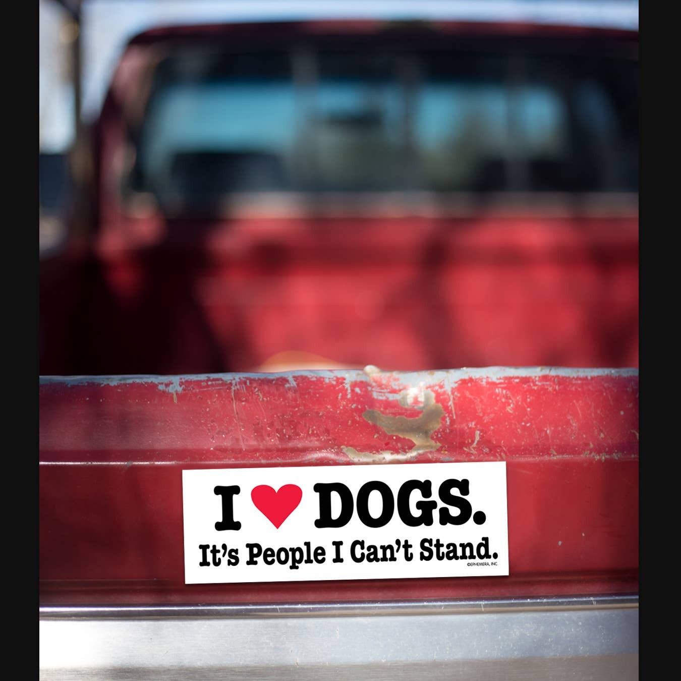 🐶"I ❤️ DOGS It's People Can't Stand" Funny Bumper Car Magnet 🦴 Made in USA
