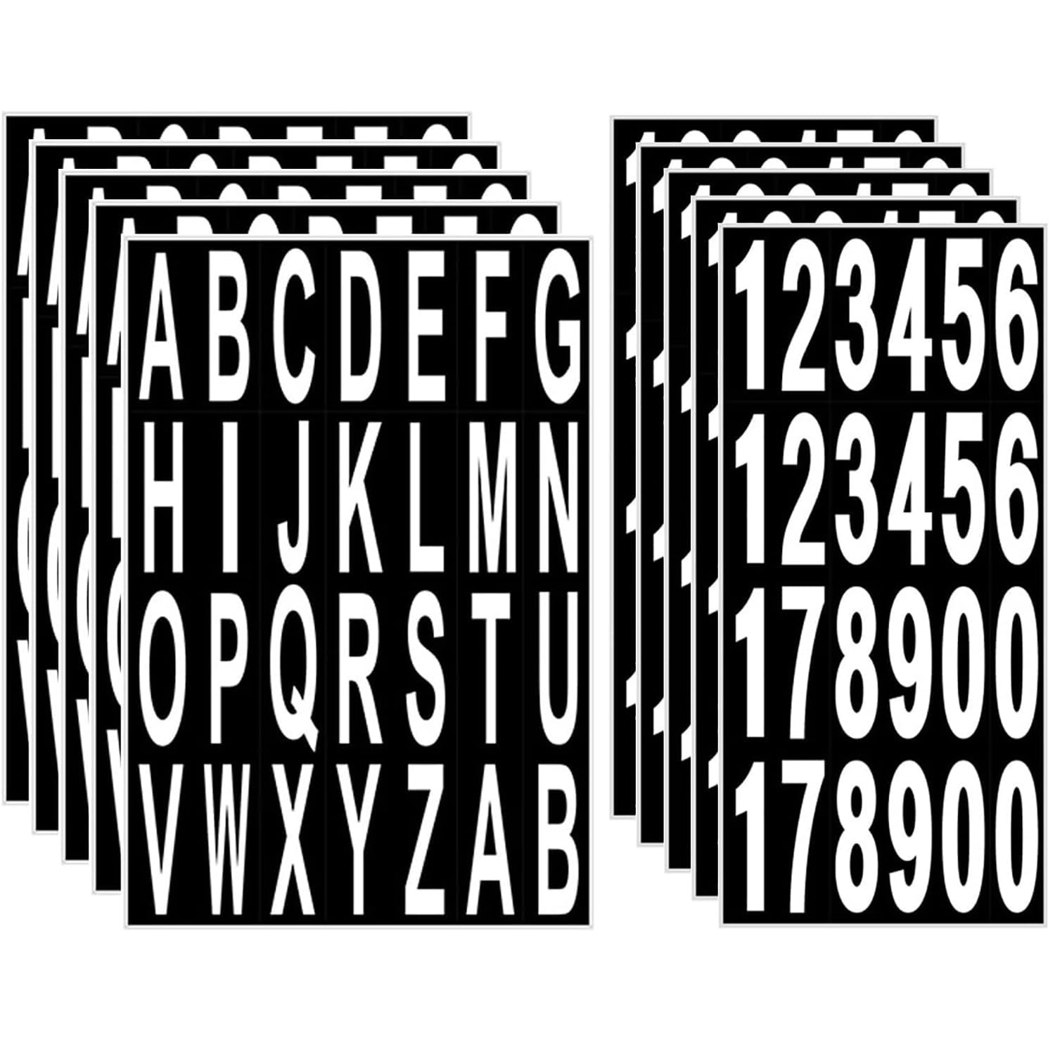 10 Sheet 3 Inch Mailbox Numbers and Letters Cut Classic 3 x 1 inches, White