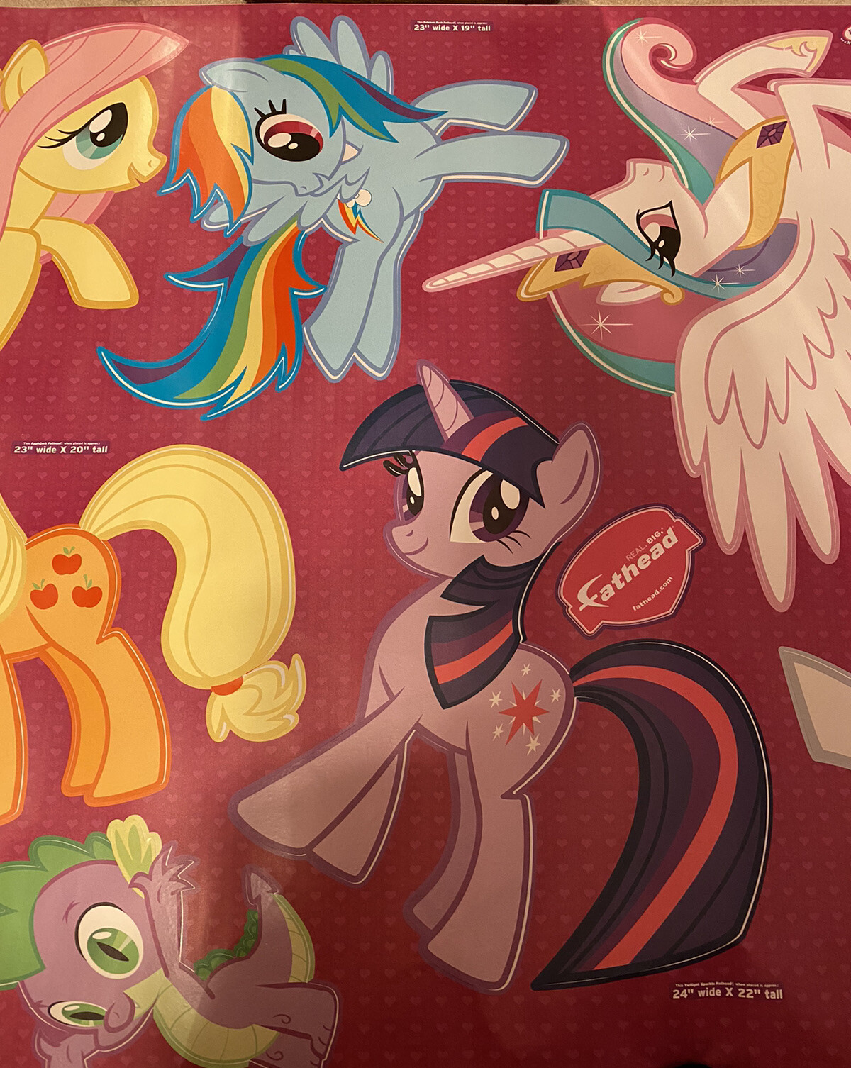 My Litte Pony Images Fathead! – Full Sheet of 10 Large Reuseable Stickers!