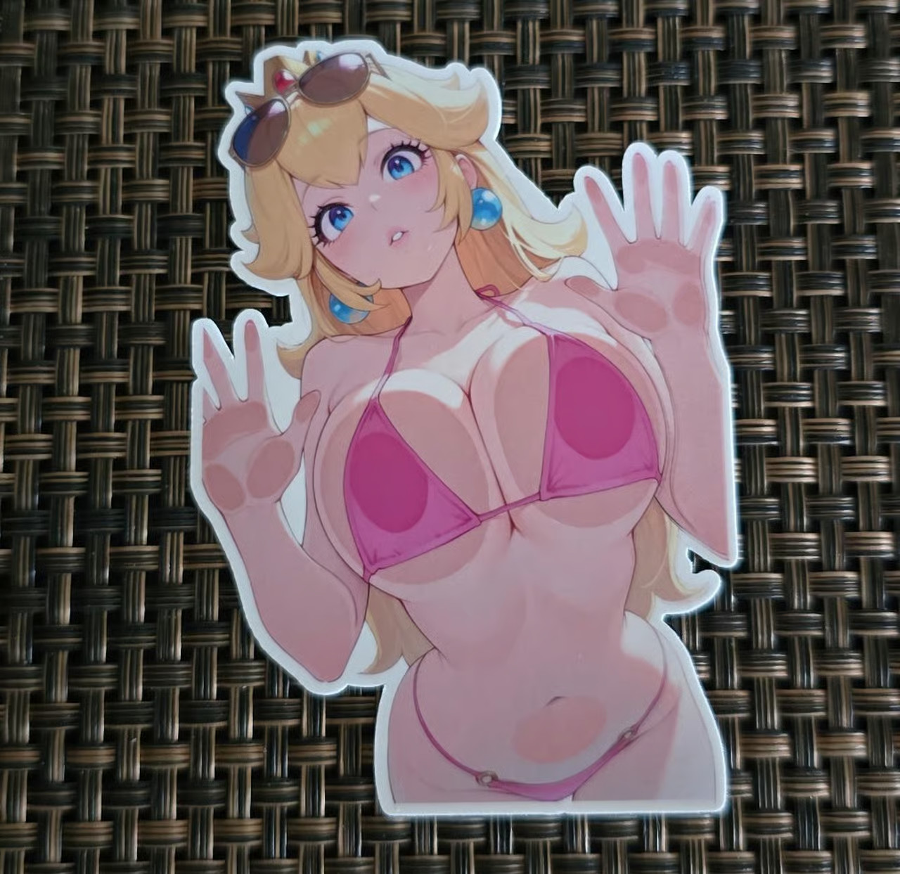 Princess Peach cute pink bikini waifu sticker