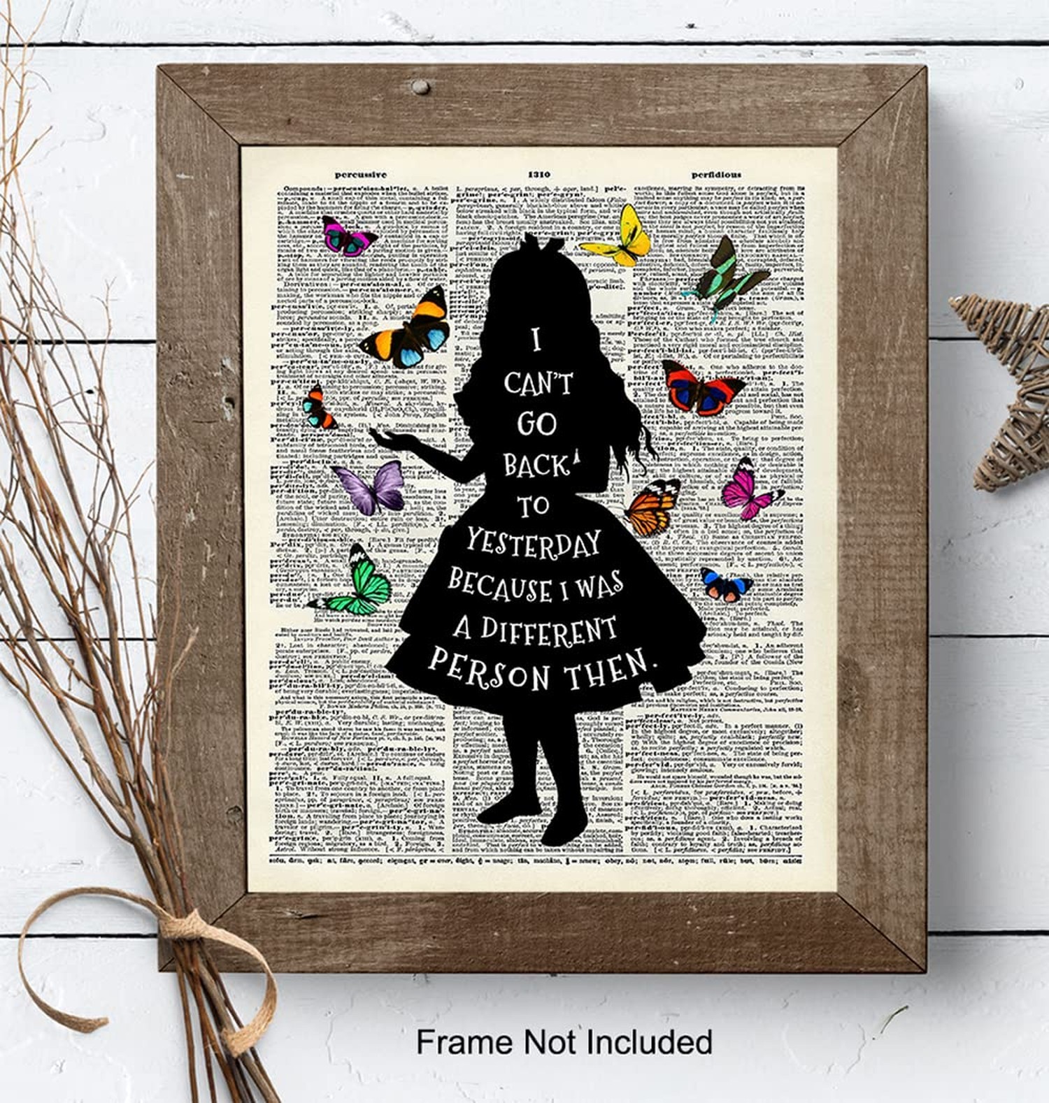 Alice Wonderland Quote Dictionary Art Print – Upcycled Home Decor, Wall Art P…