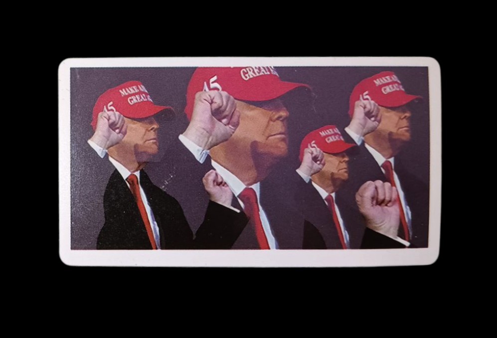 Trump 45 MAGA Hat Fist Pose Sticker 2.75 x 1.5 inch Red Hat Conservative Decal