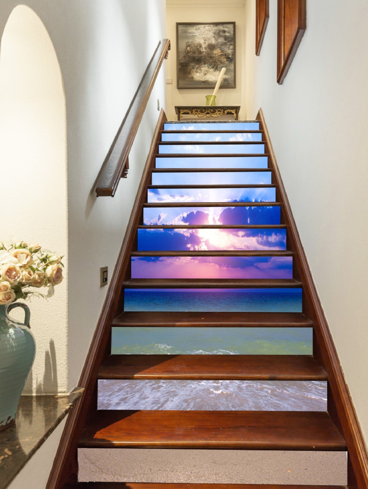 3D Sunshine Clouds 602 Stair Risers Decoration Photo Mural Vinyl Decal Wallpaper