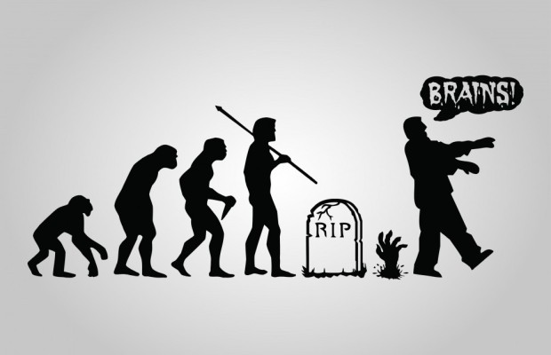 ZOMBIE EVOLUTION REFRIGERATOR LOCKER GLOSSY MAGNET MAN CAVE GAG GIFT CHRISTMAS