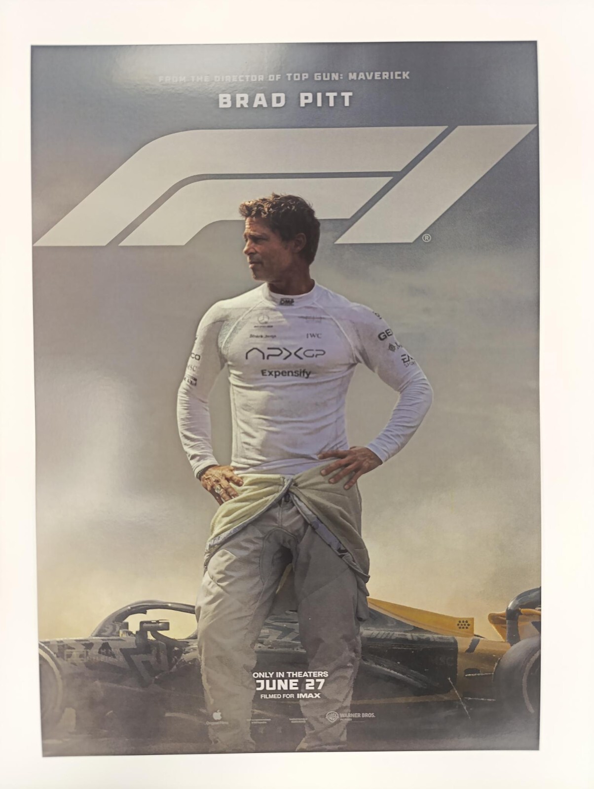 F1 Movie Poster Final Version 2025 Brad Pitt White 300 gr Paper A3 A4