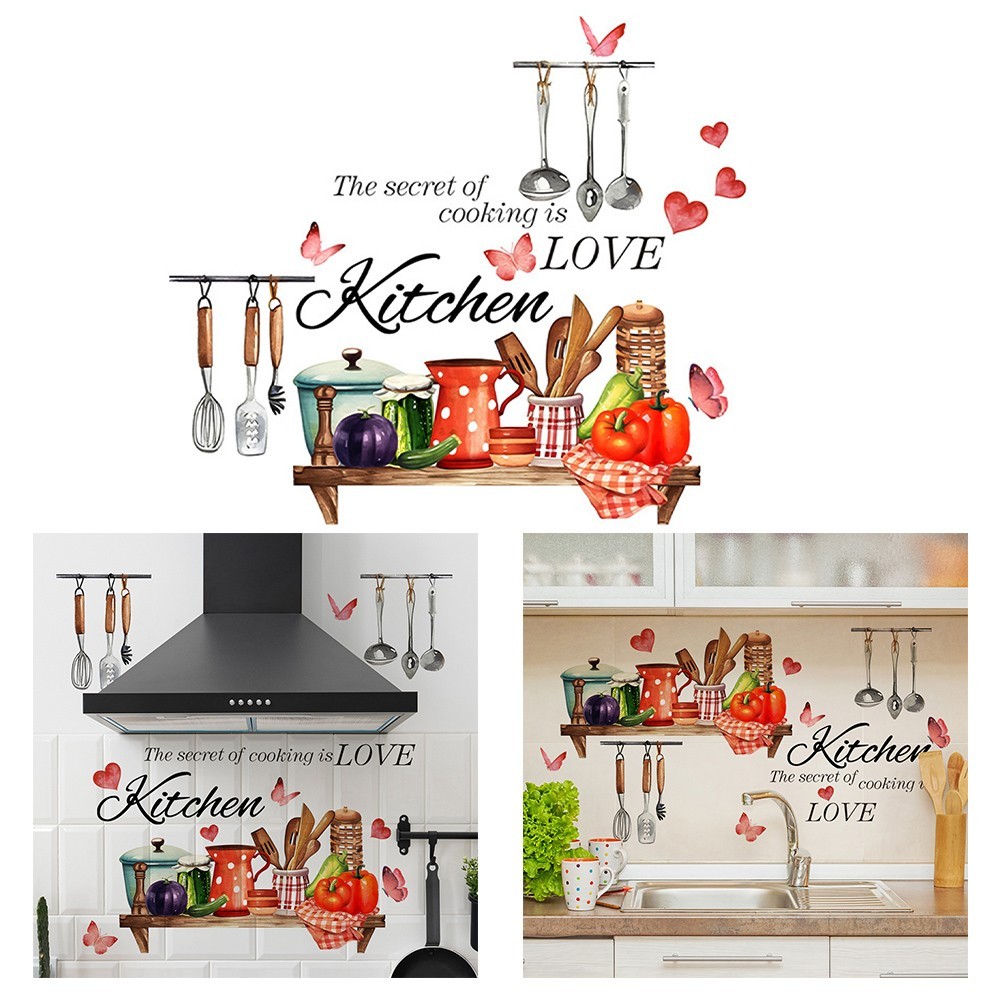 Quick and Easy Kitchen Transformation with Cook Utensils Wall Stickers
