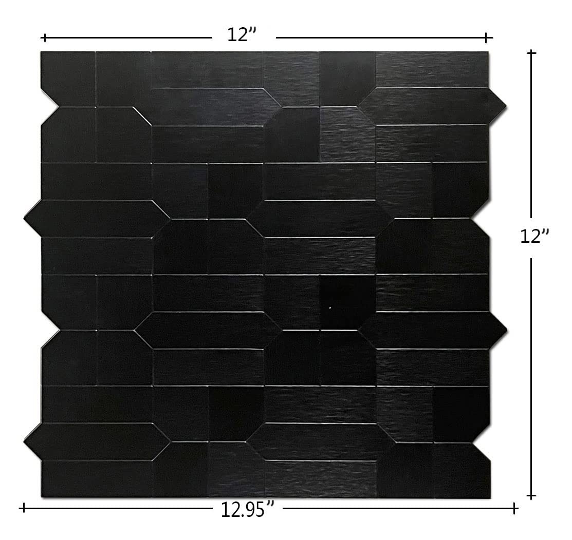 7-Sheet Peel and Stick Metal Backsplash Tiles, Self Adhesive Multiple-Shapes …