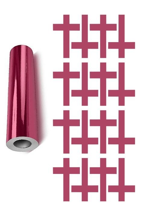 Cross Stickers Chrome Pink 2" Religious Envelope Seals Church DC27