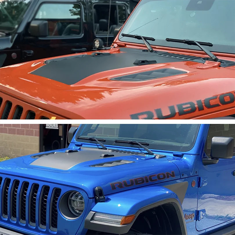 Aftermarket Jeep Wrangler & Gladiator Hood Decal – 1941 Matte Vinyl Blackout Wra