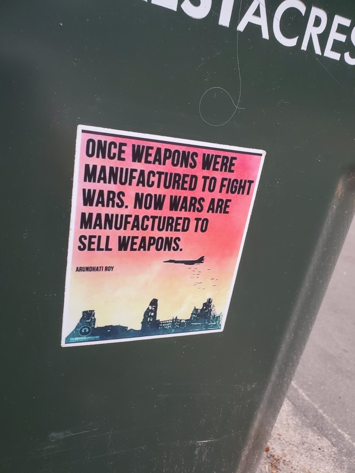 ANTI War ANTI Terrorism Stickers (2) HUGE 6X6 DESIGN