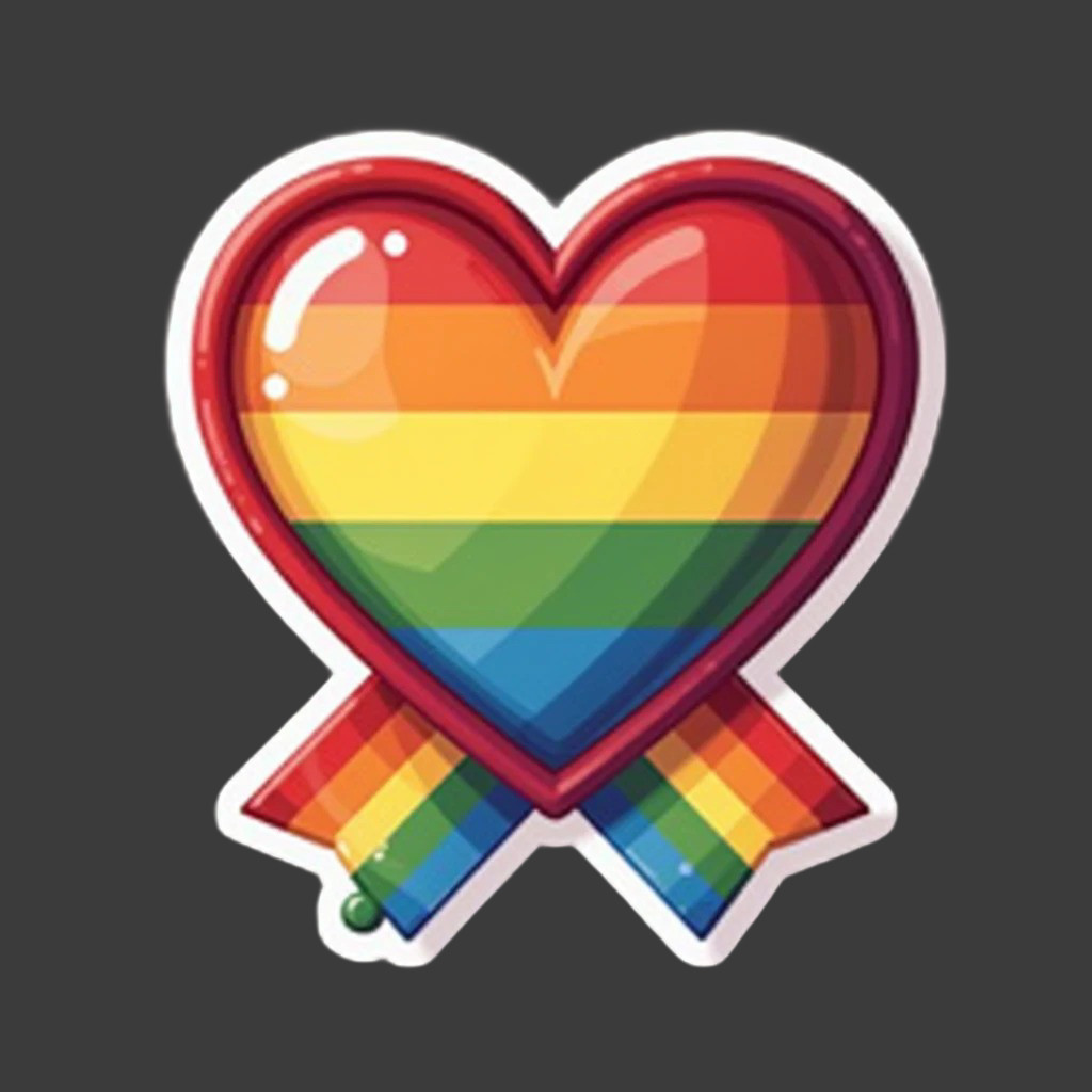 Gay pride sticker vinyl decal equality awareness support rainbow heart ribbon