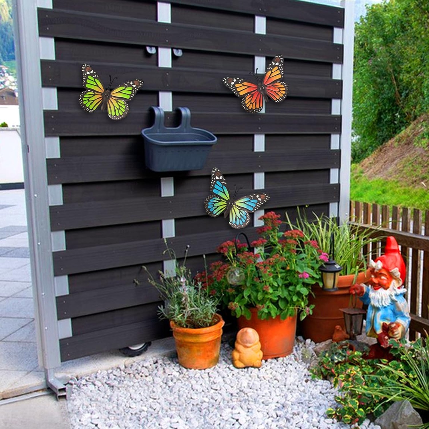 Metal Butterfly Wall Decor – 3 Pcs Butterflies Wall Sculpture Hanging Decorat…