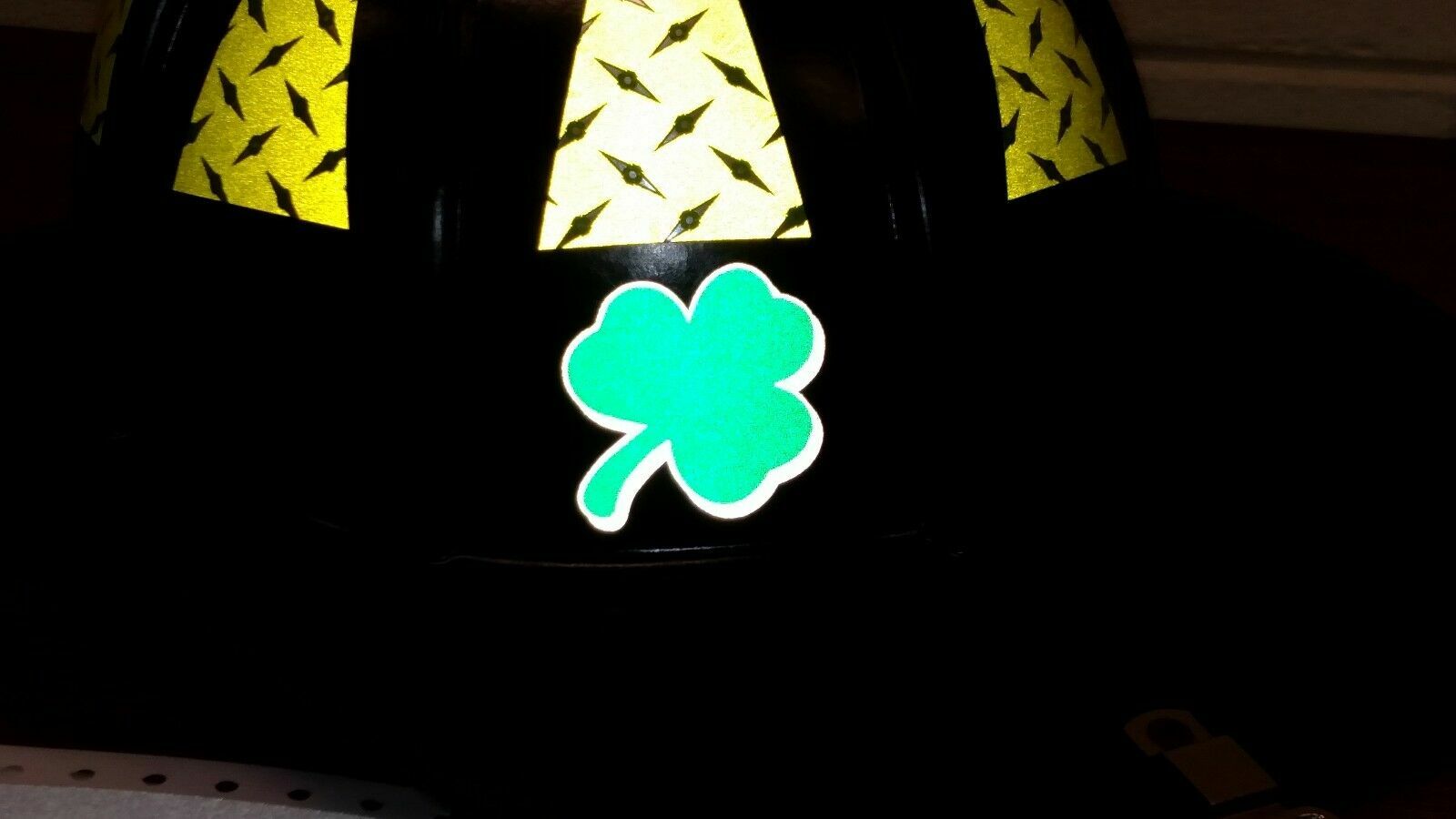 Reflective Vinyl Clover Shamrock Fire Helmet Decal Sticker multiple sizes