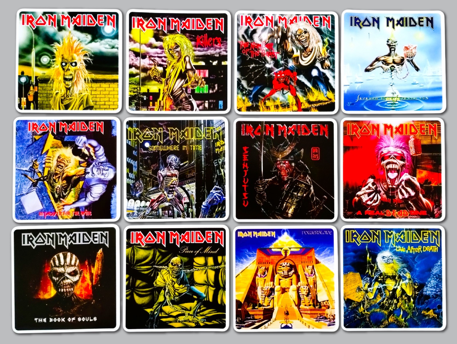 Iron Maiden Inspired Vinyl Sticker Lot (12 Stickers) thrash metal metallica