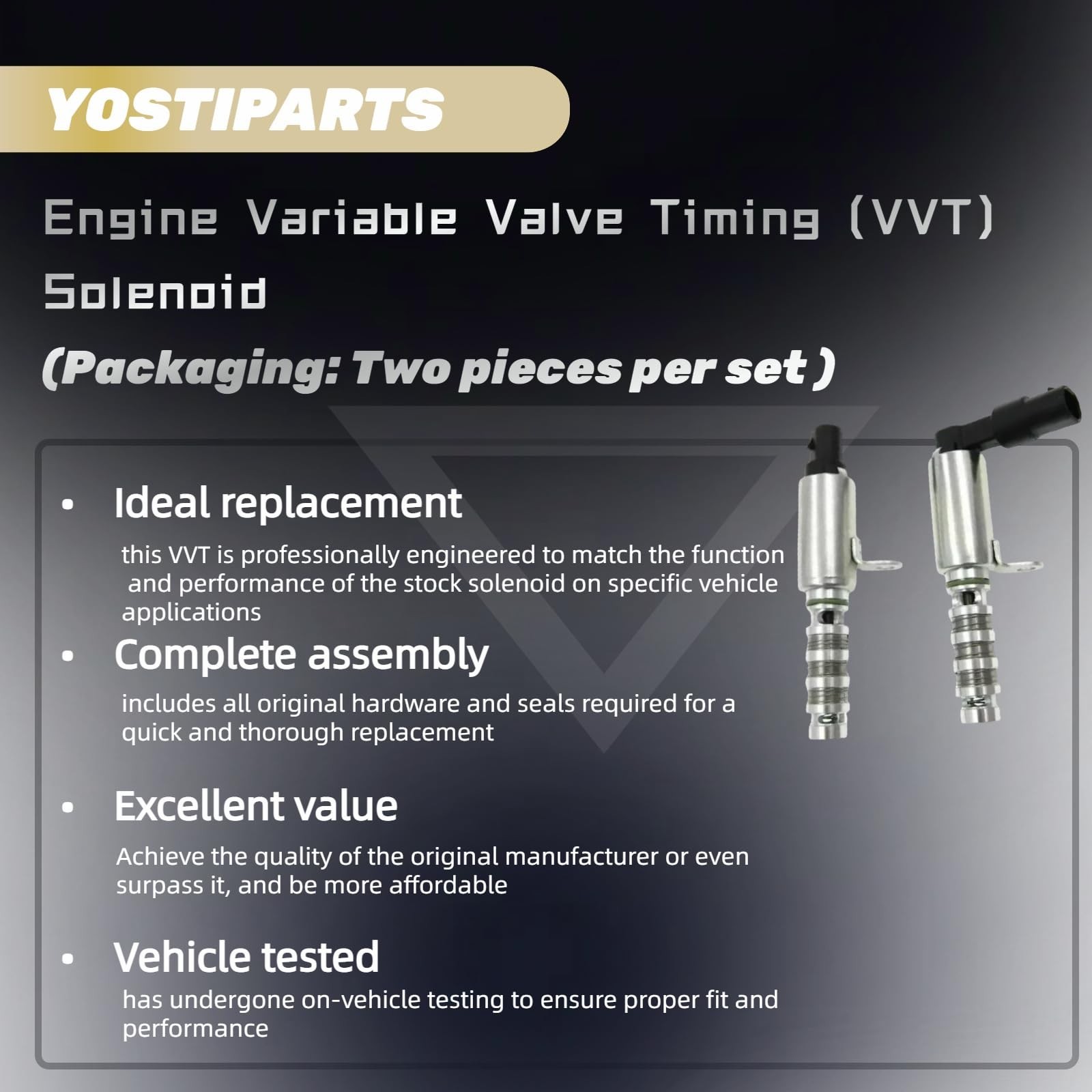 Engine Variable Valve Timing Solenoid VVT 2-pc Intake Exhaust Compa… Fast Ship