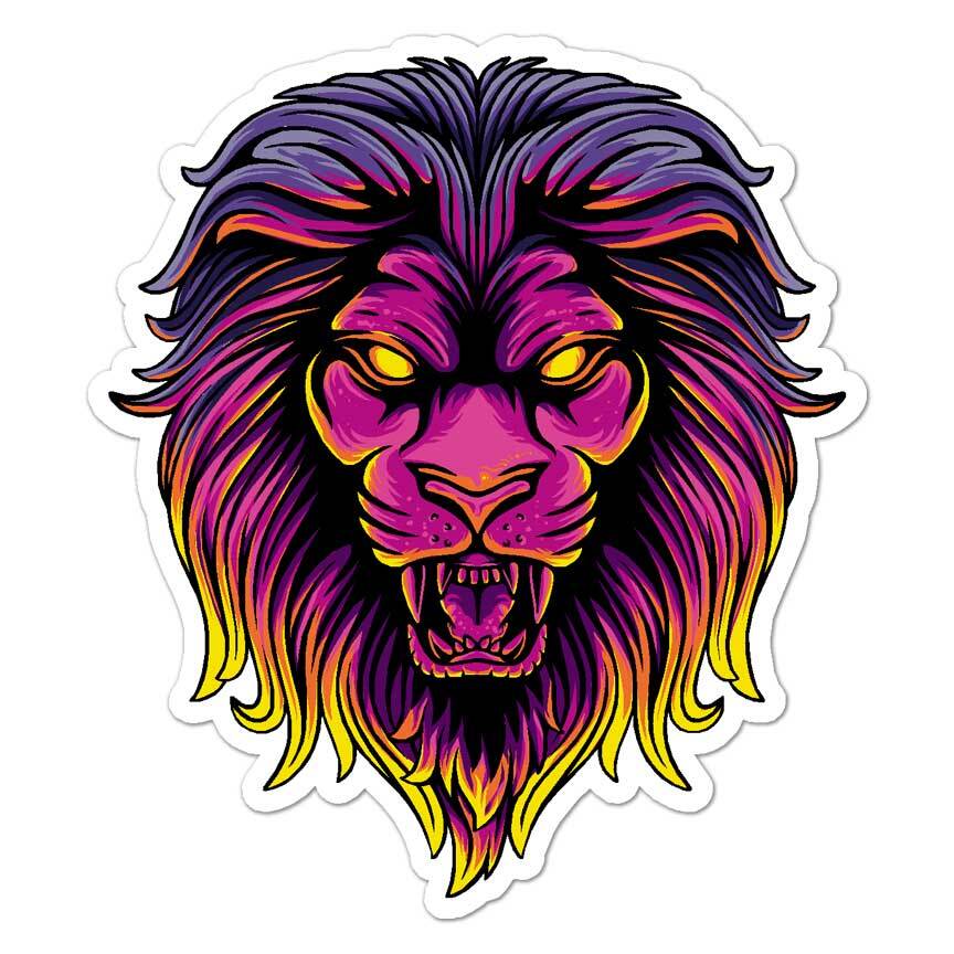 Lion Head, Vinyl Decal Sticker, Indoor Outdoor, 3 Sizes, #8517