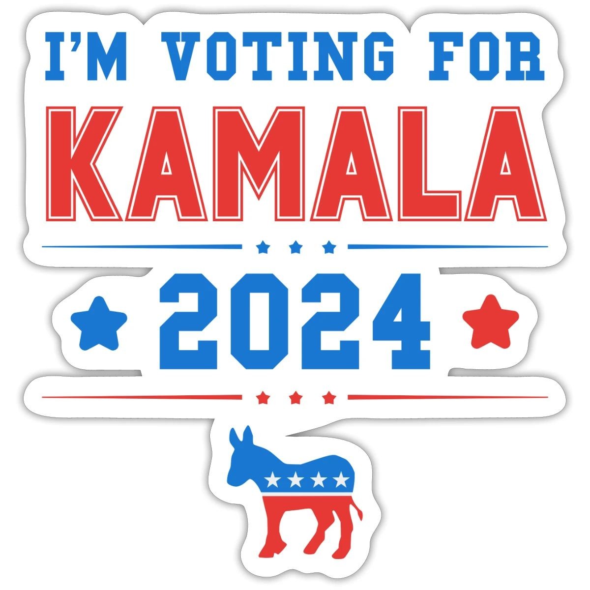 I'm Voting for Kamala 2024 Presidential Election Sticker, max. 4 x 4"