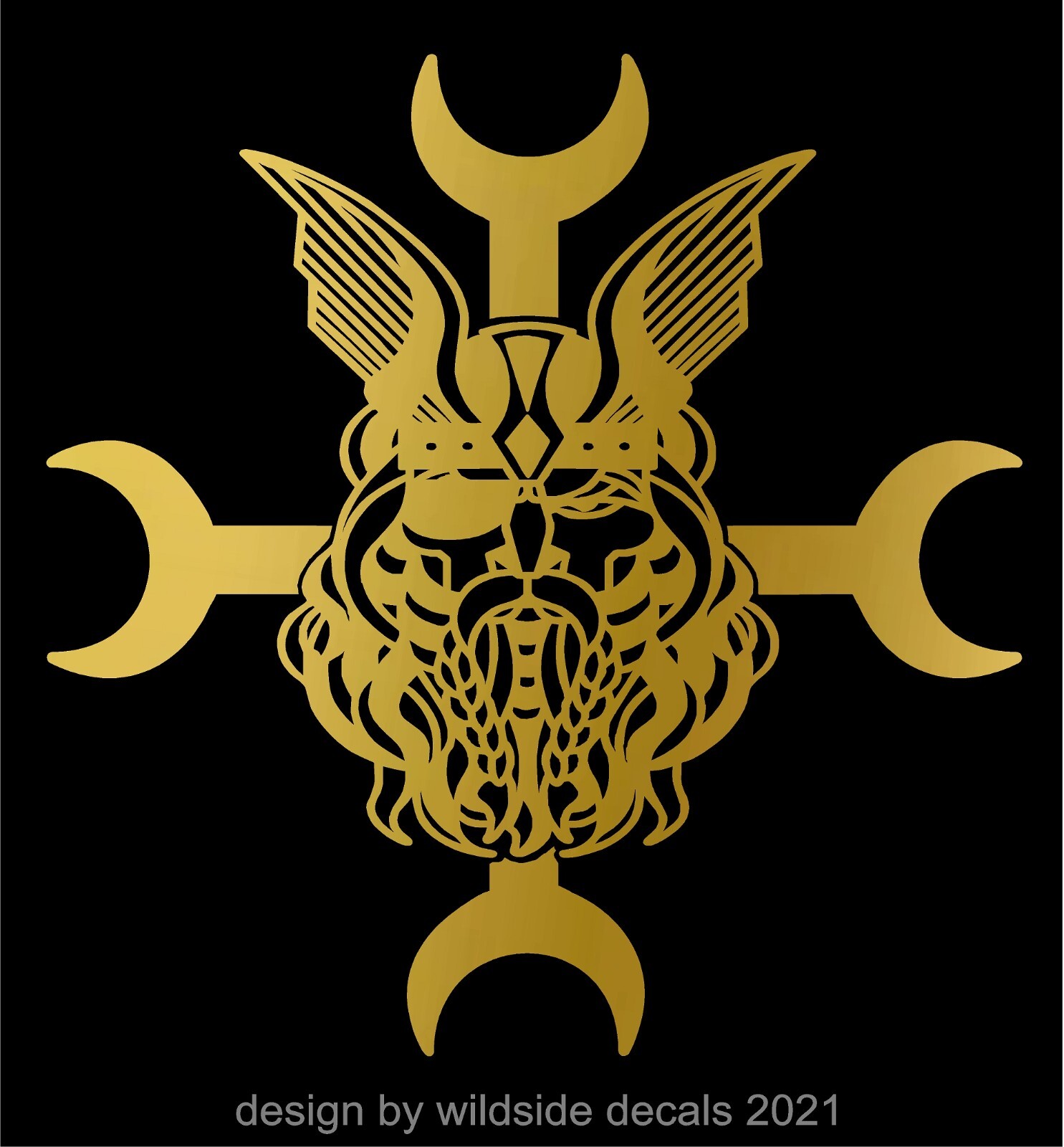 Odin Crest with Lunate Cross Decal Nordic Viking car window vinyl sticker