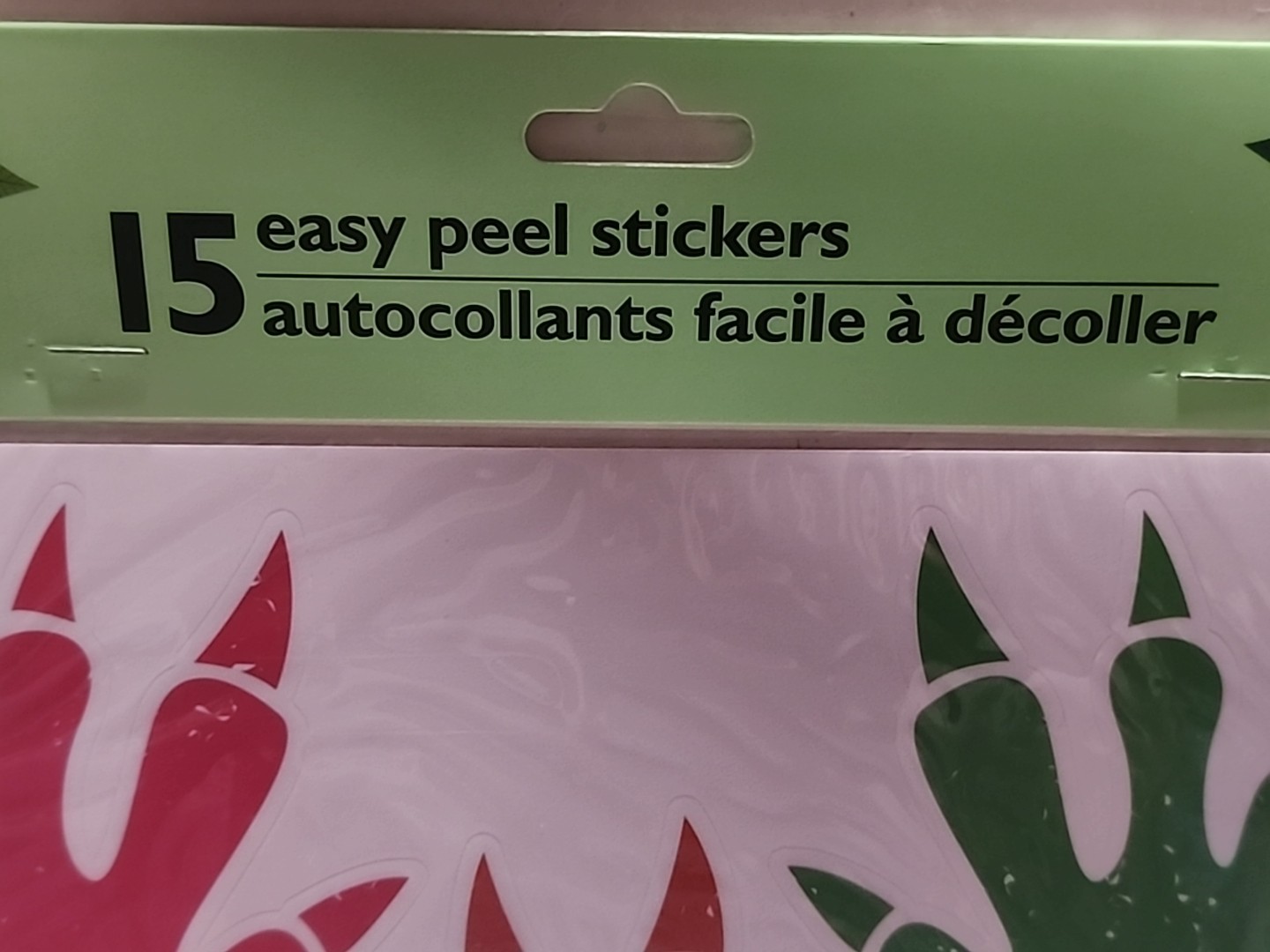 Dinosaur Footprint Stickers Package Autocollants Easy Peel 15 (DGT181)