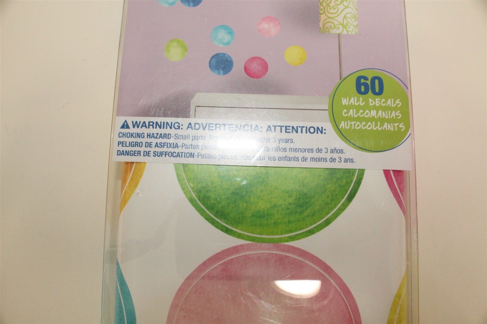 RoomMates 60 Self Adhesive Watercolor Dots Peel and Stick Wall Decals