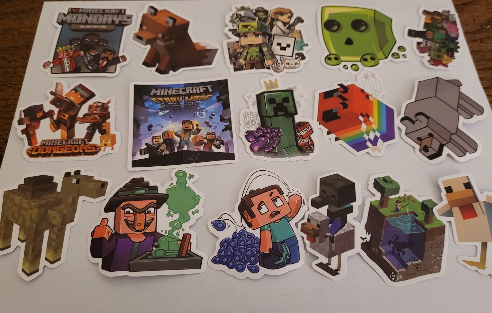 10 PCS Mine Craft (Unofficial) Block Pixel Video Game Stickers BRAND NEW
