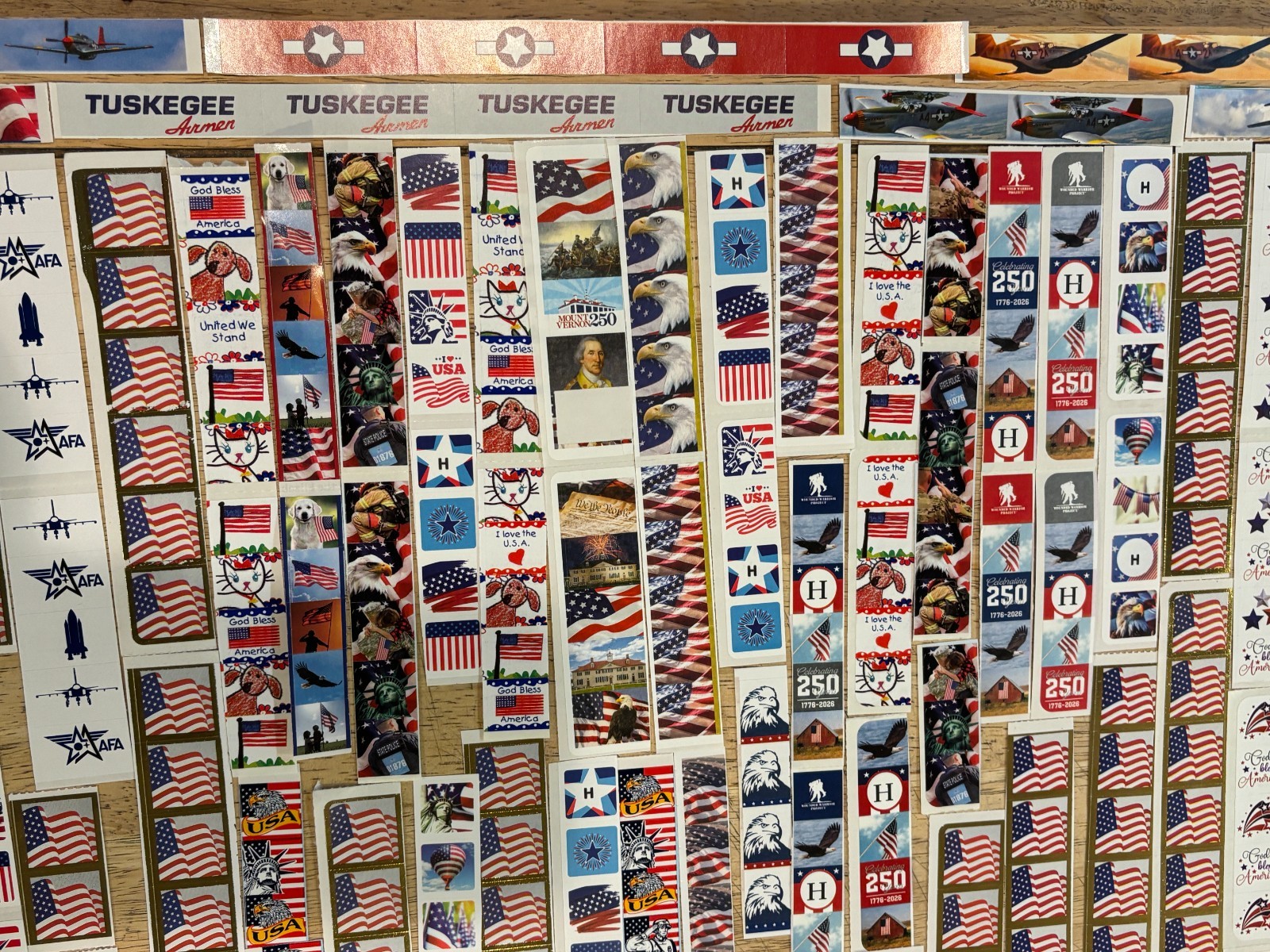 Patriotic Sticker Lot – Charity Organizations – SMALL Size – Large Quantity