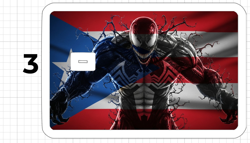 Venom Puerto Rico Flag ATM Debit Credit Card Skin Sticker Comic Marvel Rican USA