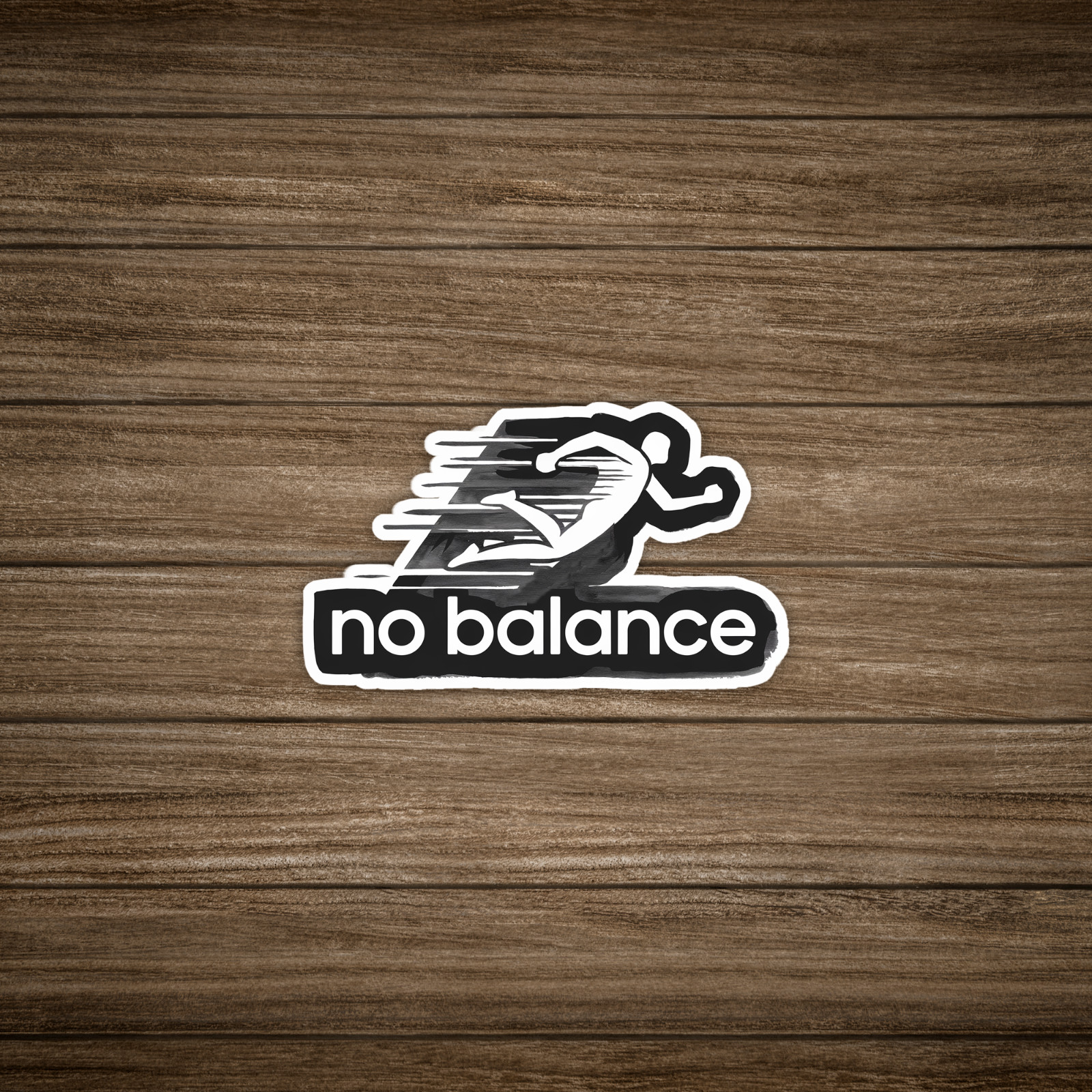 No Balance Sticker – Unique Running Silhouette Design Decal for Athletes #243