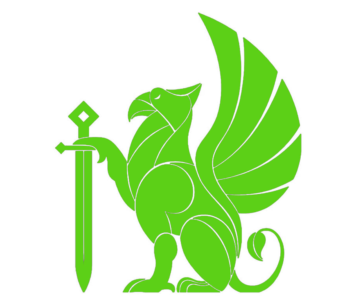 Set of Mirrored 6" Griffin Swords Graphic Vinyl Decal Car Laptop Tablet Window