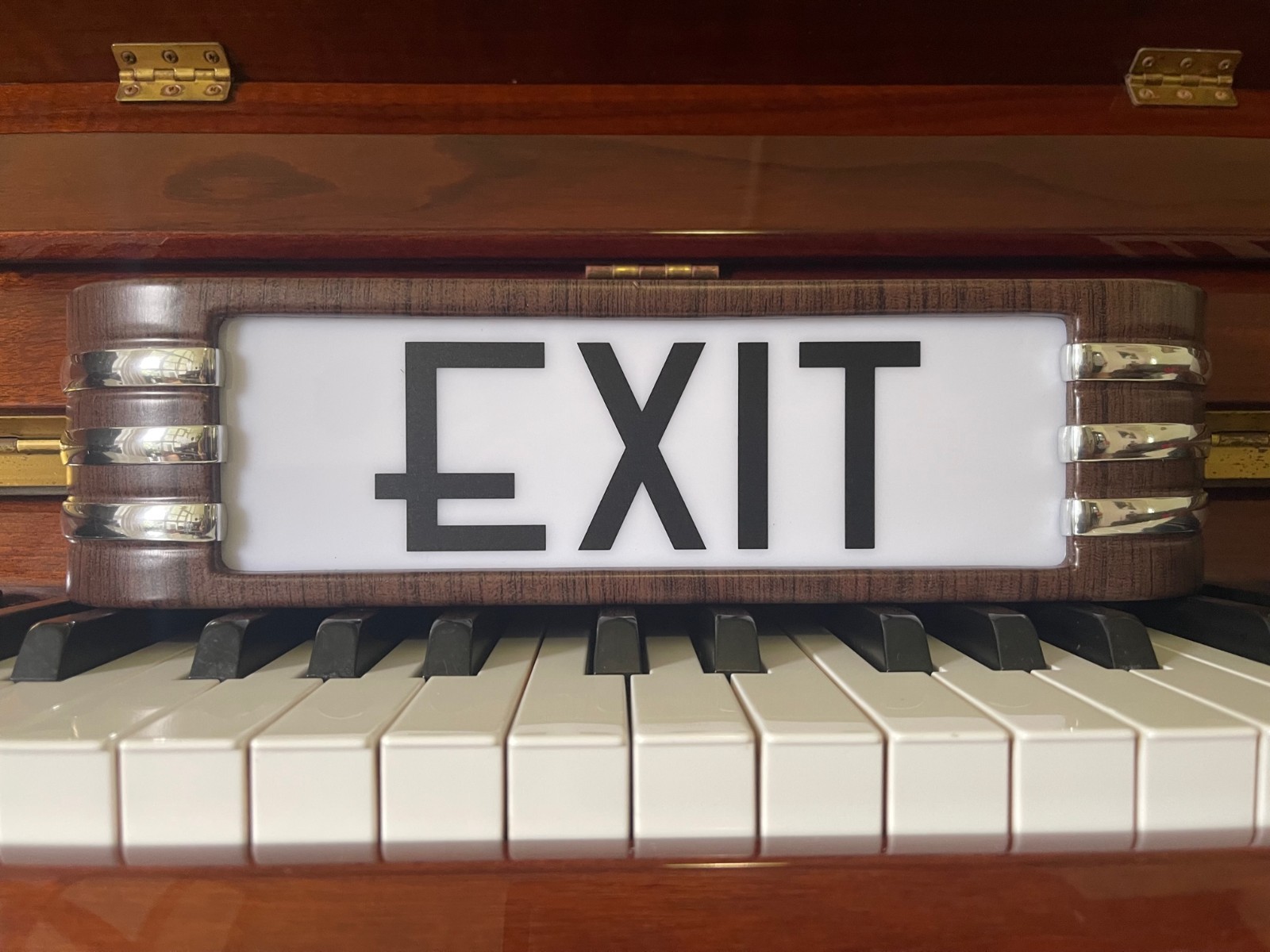EXIT light up Art Deco style sign Home Decor Faux 14" 120V adapter USA Shipping