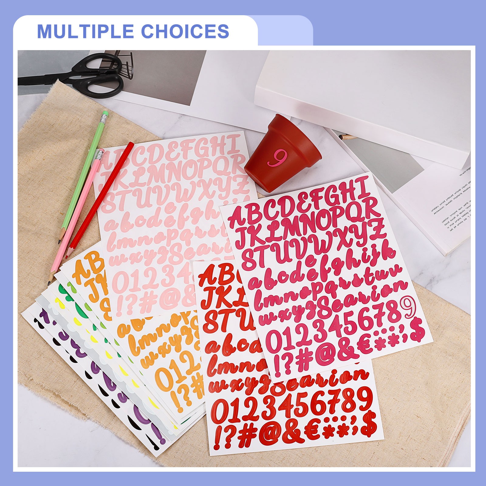 8 Sheet 672 Pcs Self Adhesive Vinyl Letter Number Stickers (Dark Blue, 1 Inch)