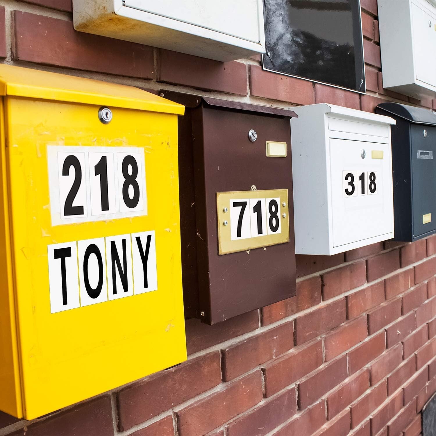 10 Sheets Mailbox Numbers and Letters Stickers for Outside Stick on Black Vinyl