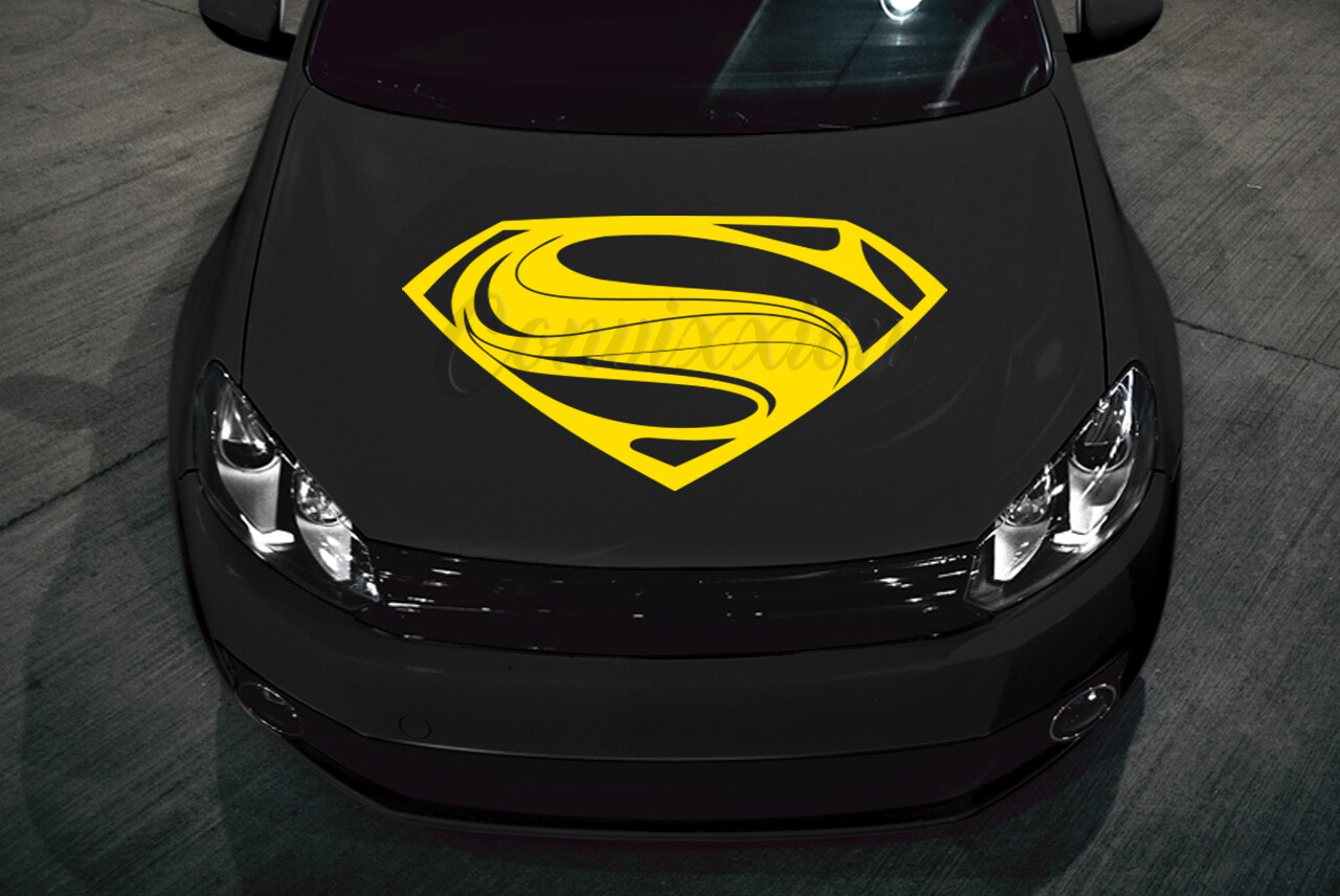 Superman Hood Decal Car Truck Door Glass Vinyl 32" S Shield Single Color