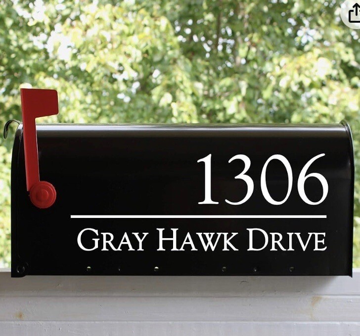 Personalized Mailbox Decals with Family Name and Address