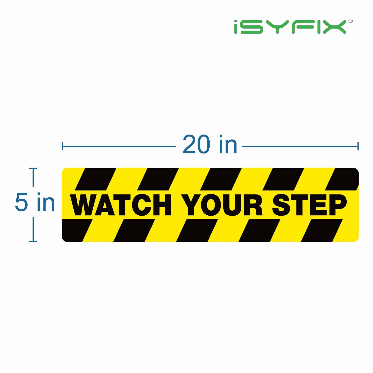 Watch Your Step Floor Decals Stickers – 6 Pack 20×5 Inch – Self-Adhesive Vin…