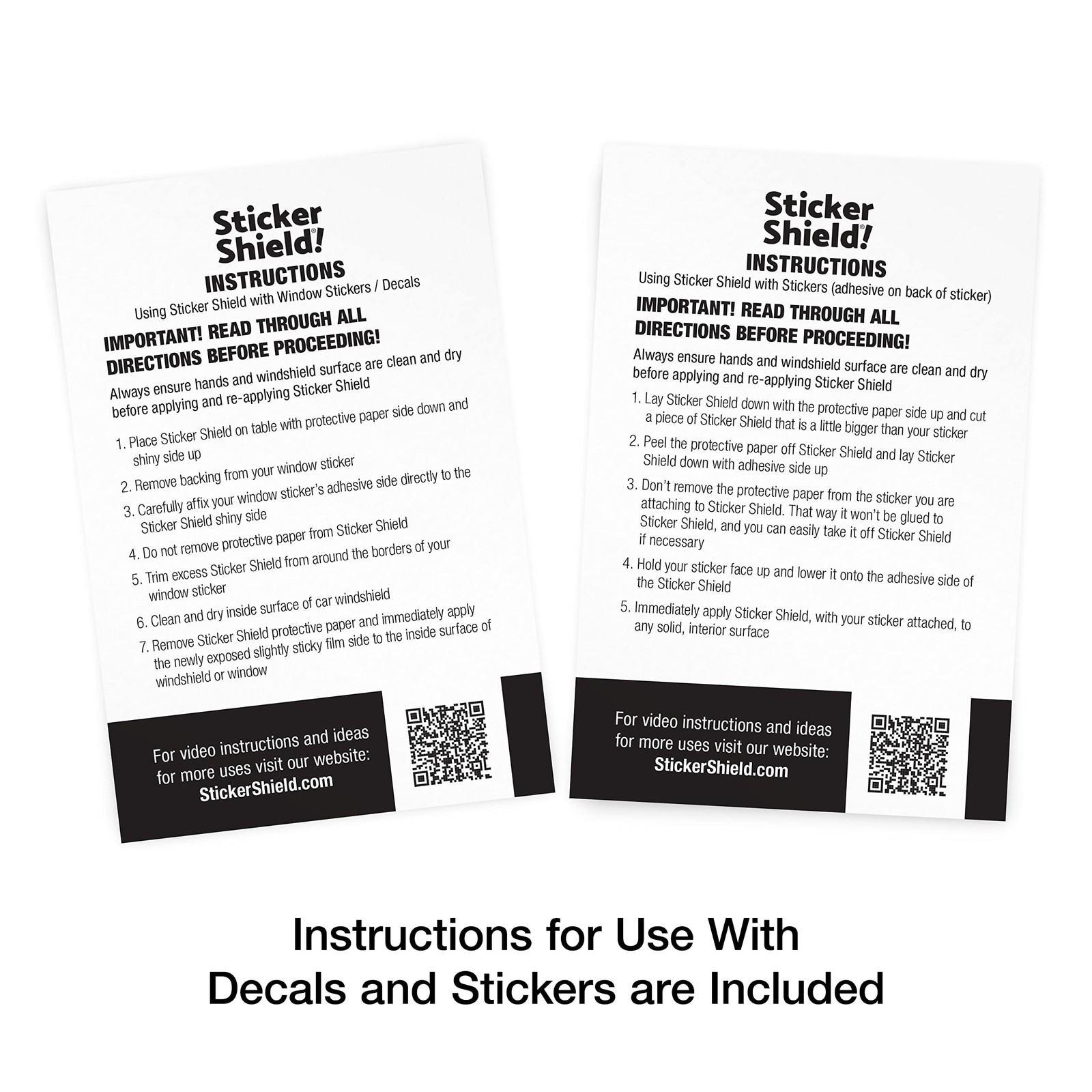 Windshield Sticker Applicator for Easy 1 Pack 2 Sheets Total Transparent New