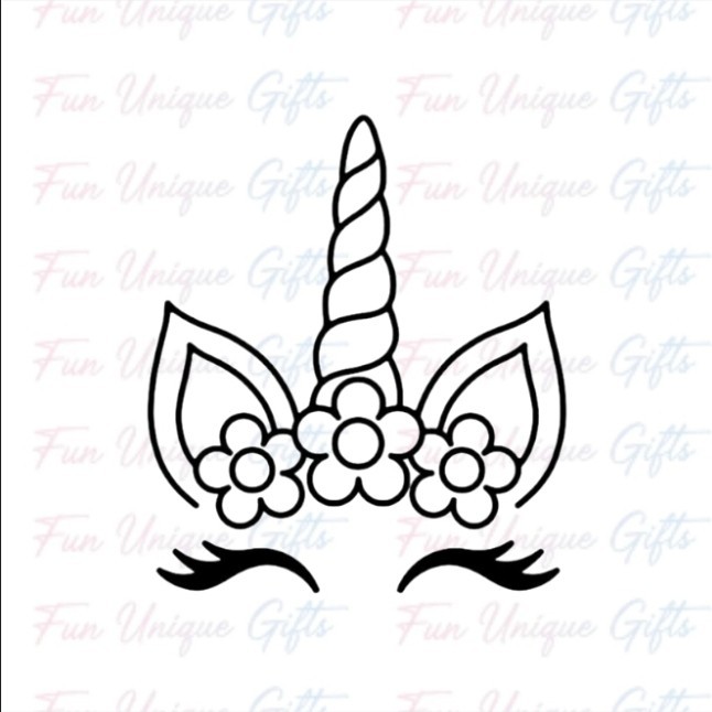 floral unicorn face Vinyl Decal Sticker -Multiple Colors & Sizes- SHIPS FREE!