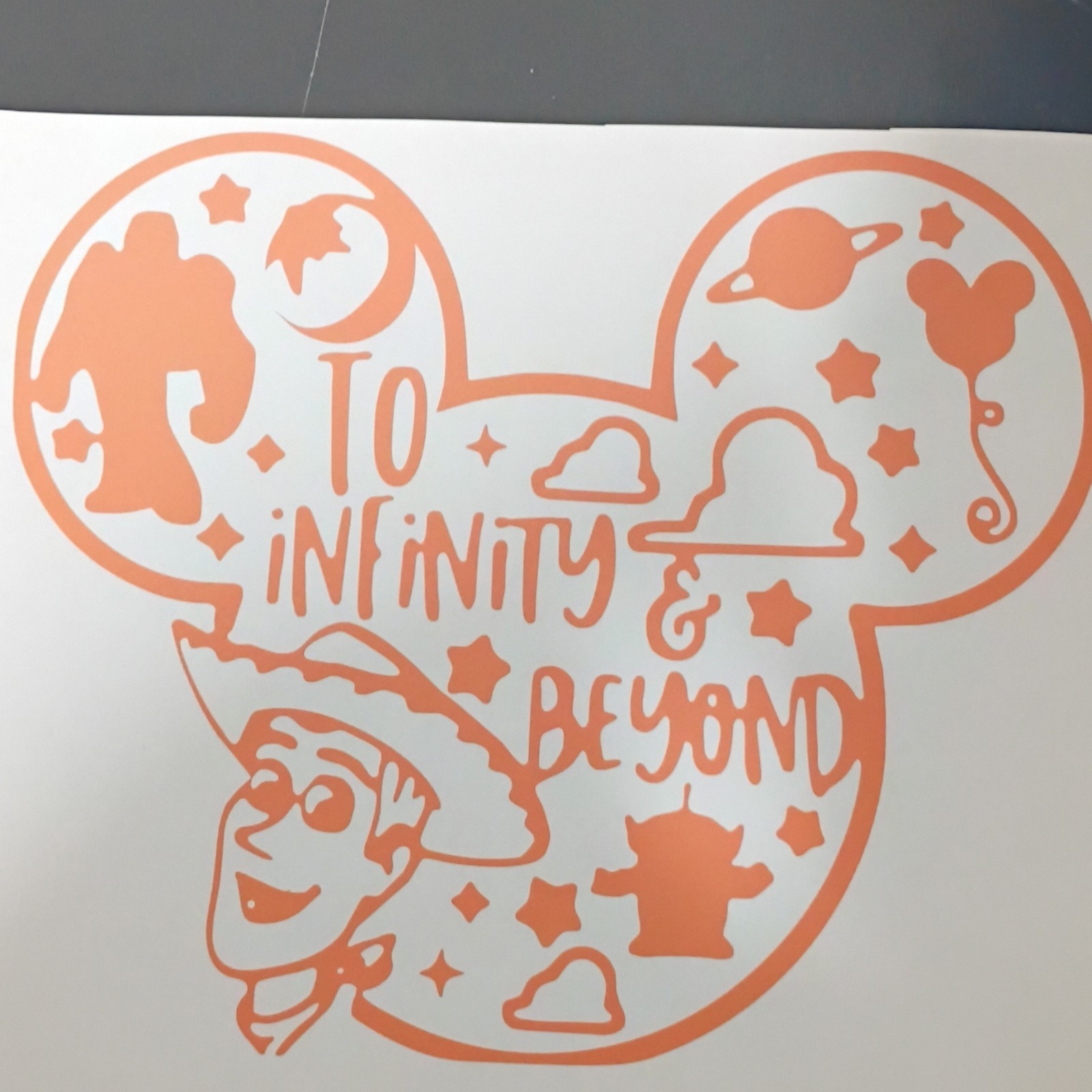Toy Story Buzz Lightyear Woody Vinyl Decal Orange Removable Wall Sticker