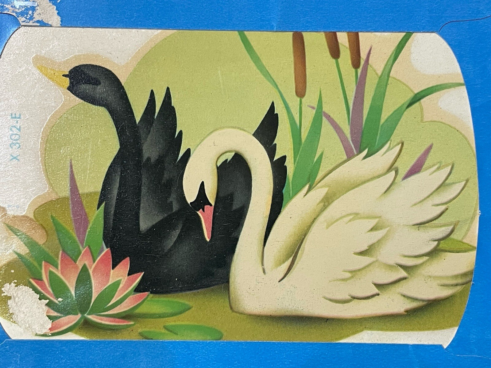 NEW Vintage MEYERCORD Decorative DECALS *SWANS NOS Pink Blue Black