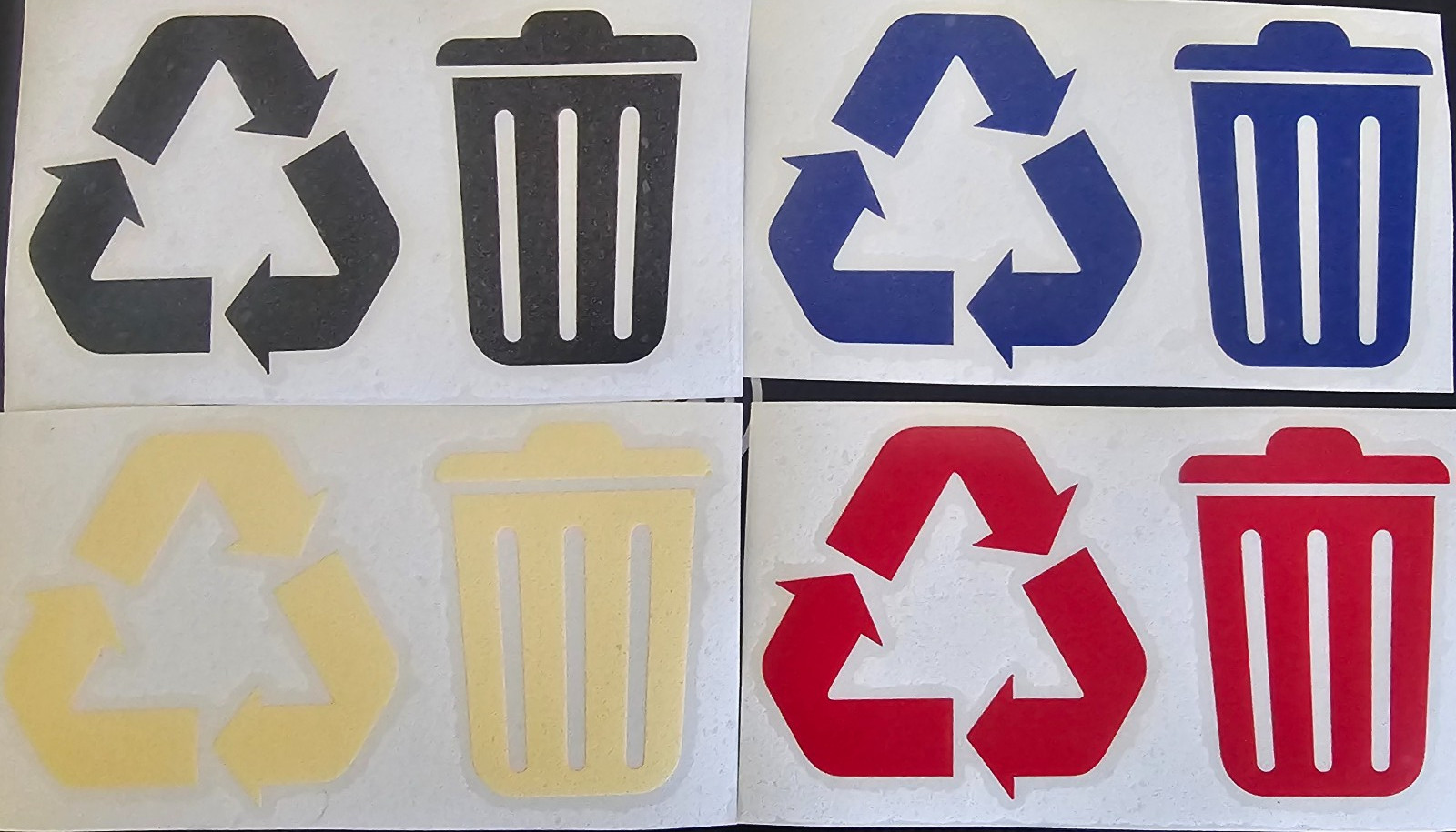 Multi Color-Trash and Recycle – sticker decals for home &office – 3 inch.