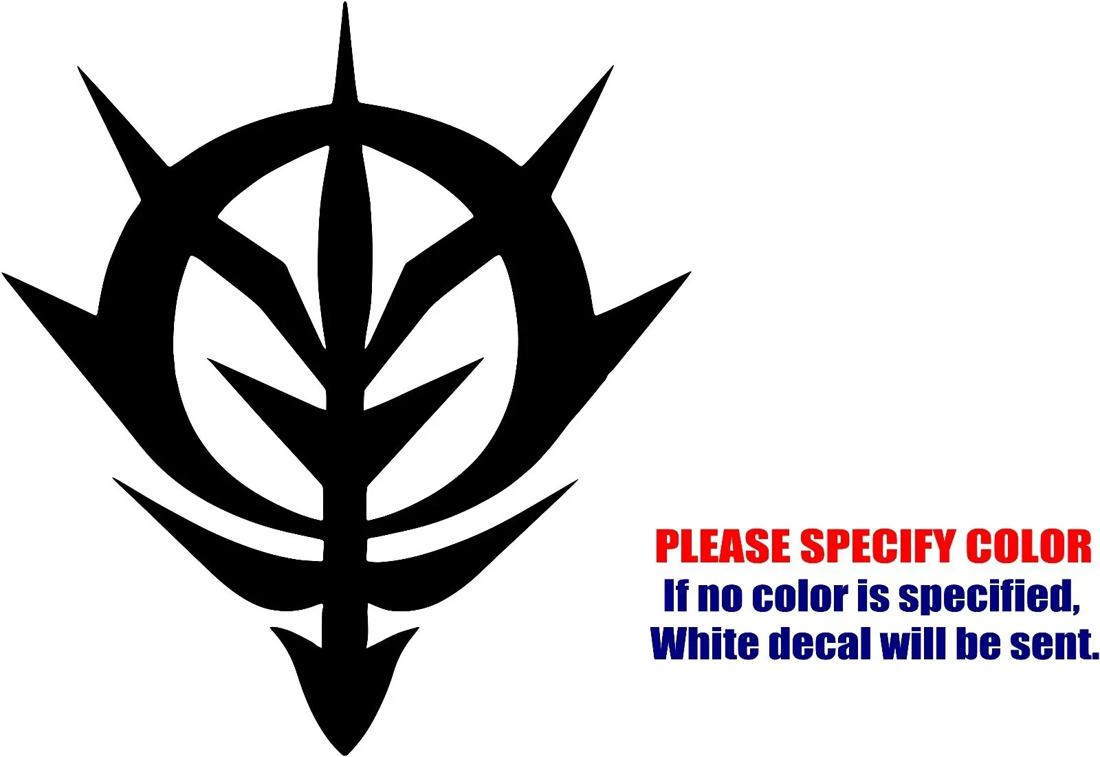 Zeon Gundam #2 Vinyl Decal Sticker Car Truck Window Bumper Various Sizes