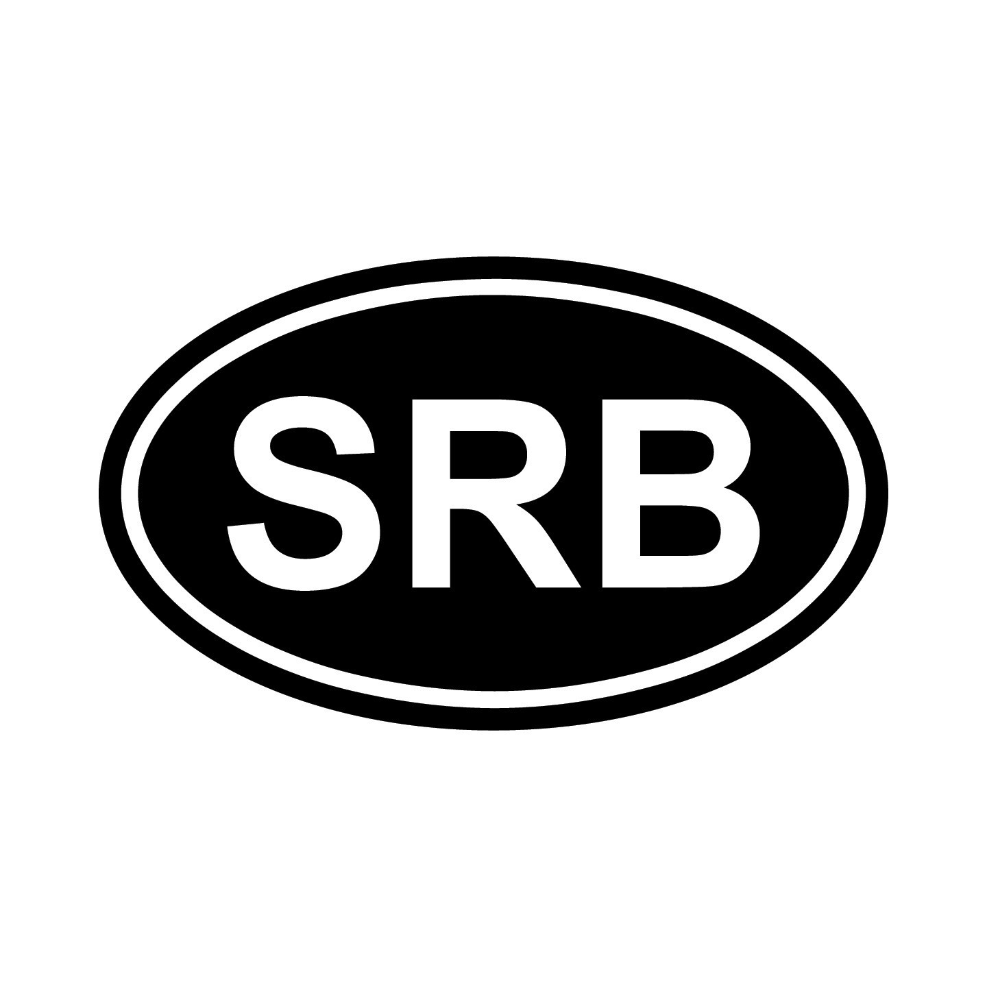 Serbia SRB Oval Country Code Vinyl Decal Sticker for Car Window Laptop & Gifts