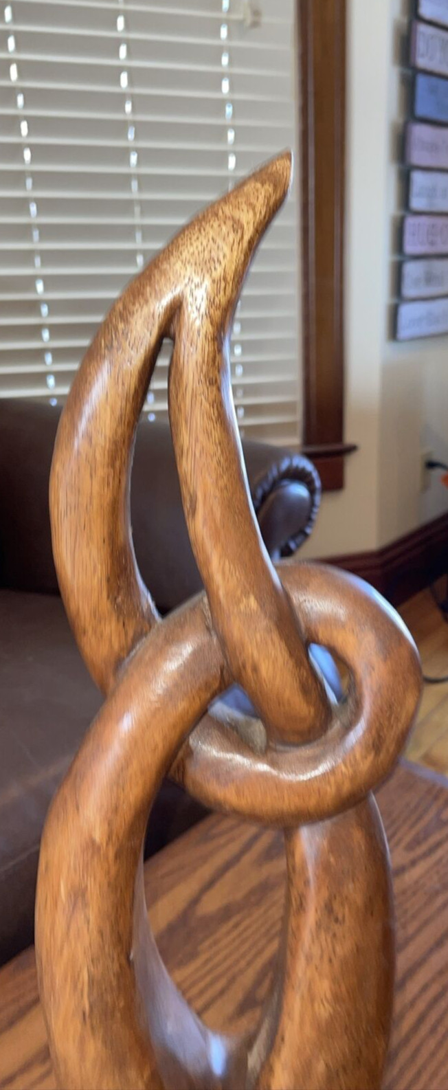 Wood Deco Sculpture with Black Base