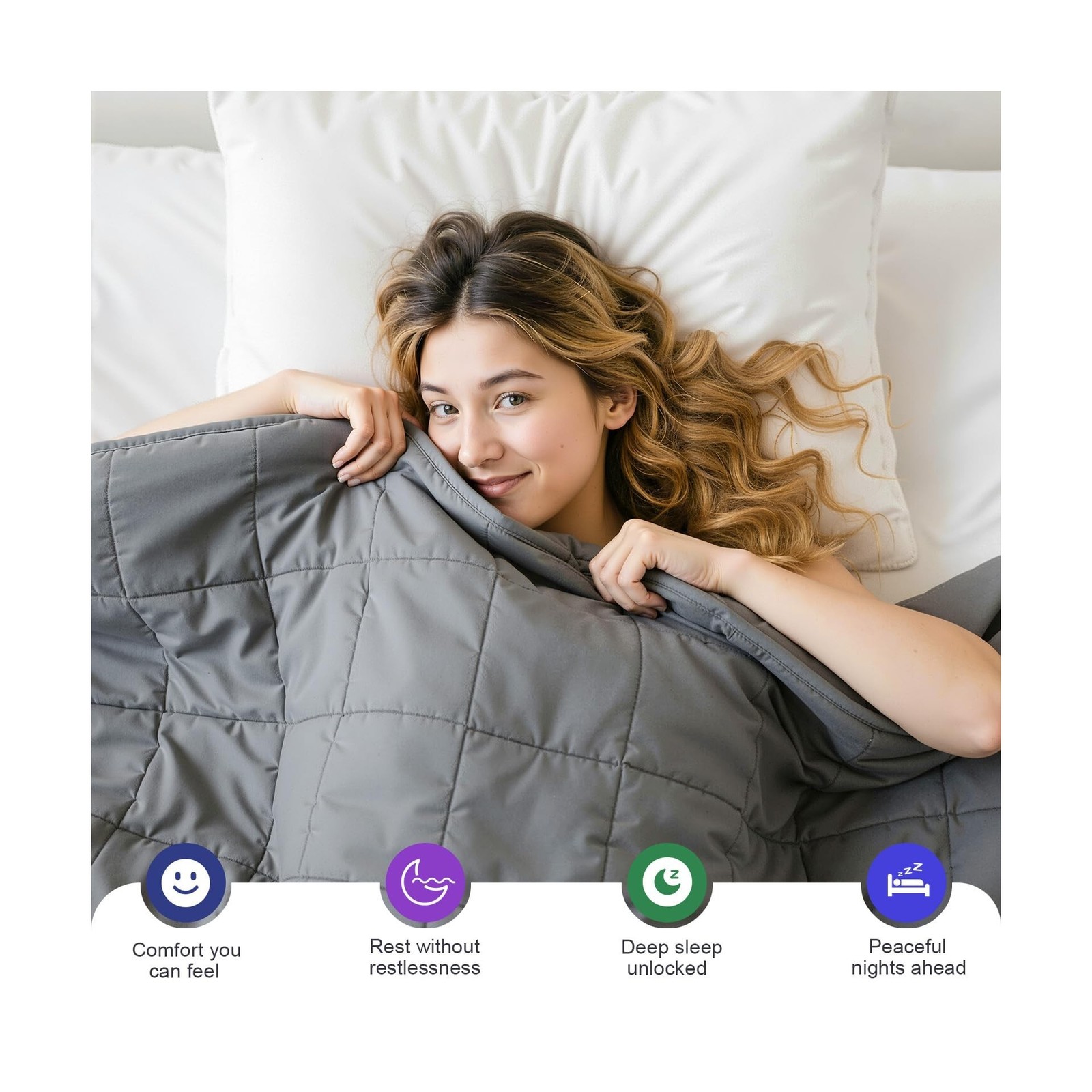 Weighted Blanket for Adults – 15lbs 48"x72" Cooling Heavy Blank… USA FAST SHIP