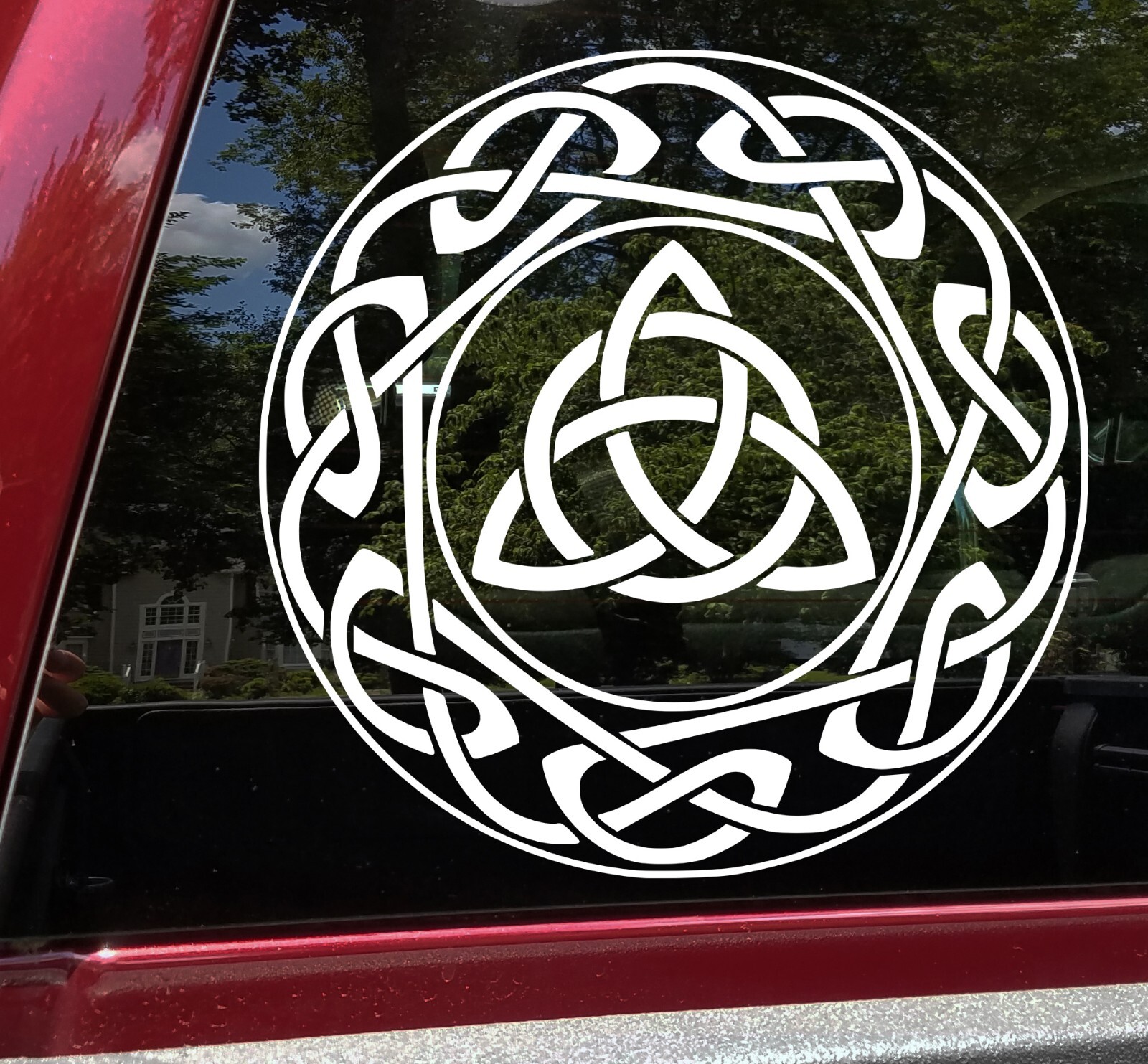 Celtic Knot Circle with Triquetra Vinyl Decal | Trefoil Trinity Knot | Die Cut
